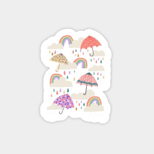 Spring Rain on Aqua Sticker